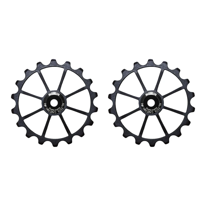 

MEIJUN 2X 18T MTB Bicycle Rear Derailleur Jockey Wheel Ceramic Bearing Pulley Road Bike Guide Roller Idler 4Mm 5Mm 6Mm(Black)