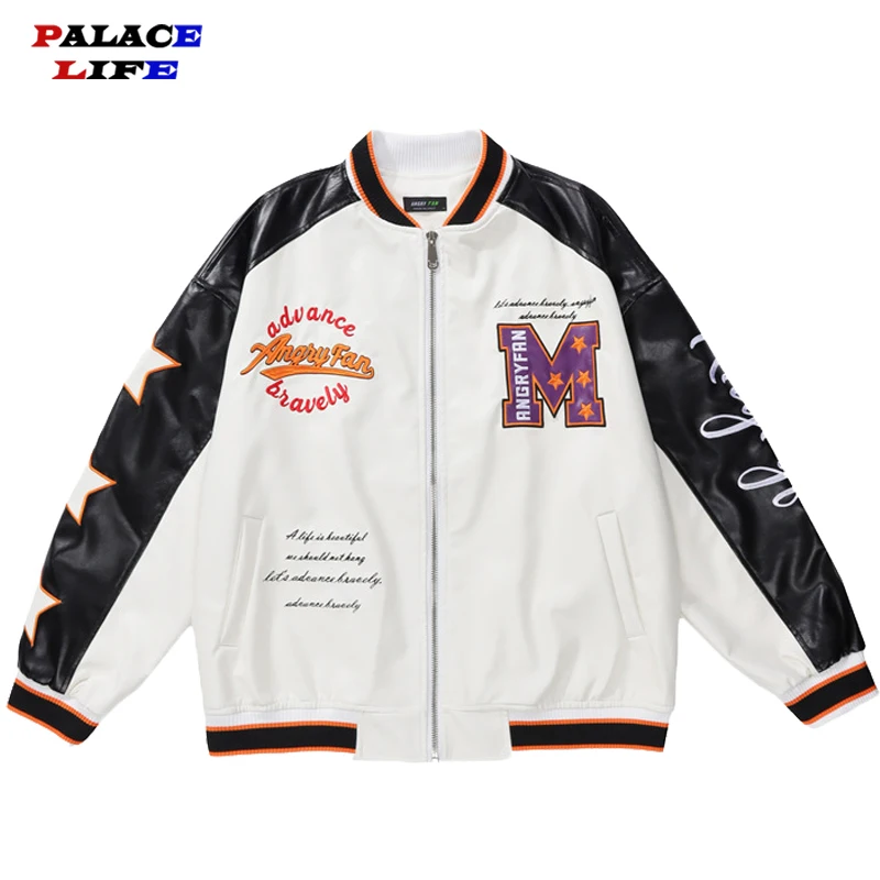 

Men Vintage Loose Casual PU Leather Motorcycle Jacket Couple Korean Streetwear Trend Fashion Male Clothes Autumn Spring 2022