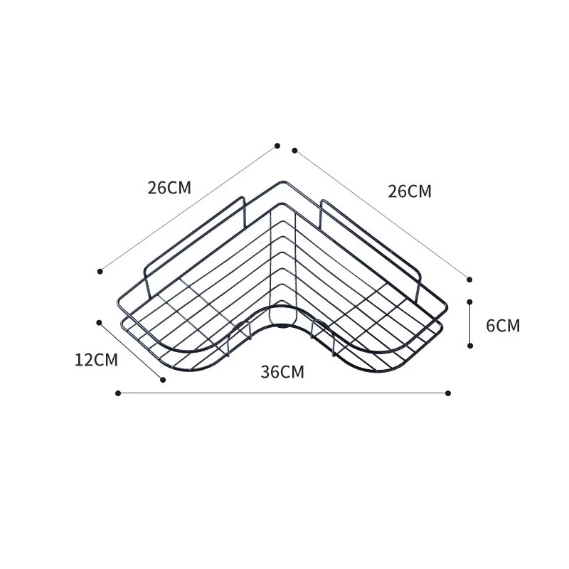 Настенный угловой стеллаж для хранения шампуня косметики