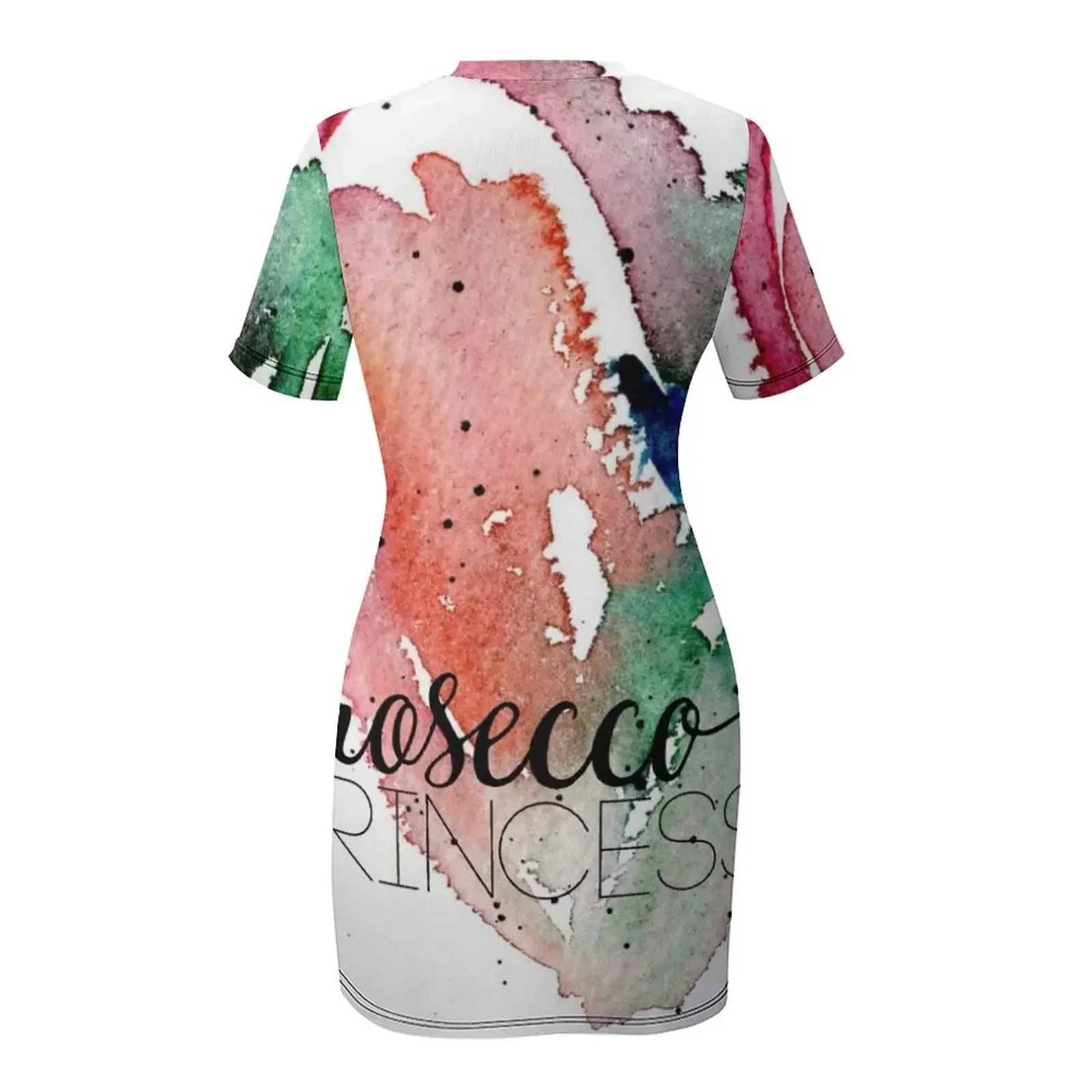 Фото Платье с короткими рукавами Prosecco Lover Girly Watercolor, платье на день рождения, платья в корейском стиле, платье для гостей на свадьбу 2026 №5