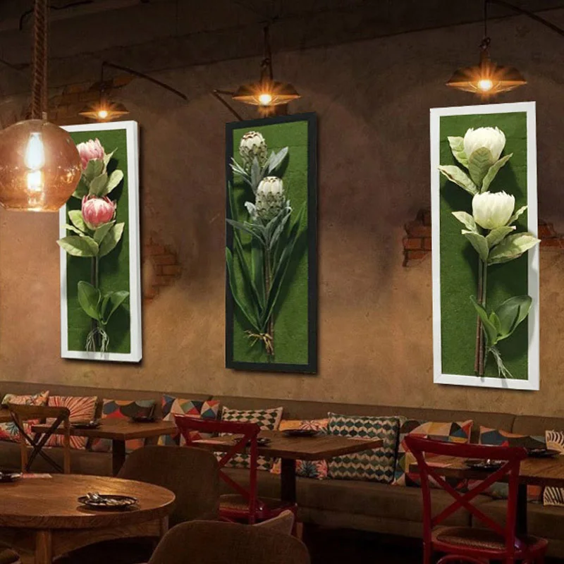 

Nordic Home Decor Wall Hanging Artificial Flower Photo Frame Simulation Flower Wedding Decoration Background Wall Flower Art Set