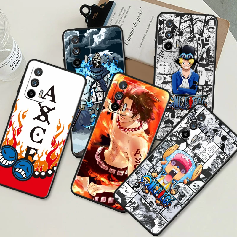 Популярный аниме один кусок для OPPO Realme GT3 2 C55 C33 C35 C30S C31 X3 X2 Q5i Q3S C21Y C20 C11 C3 C2 Pro Черный цвет