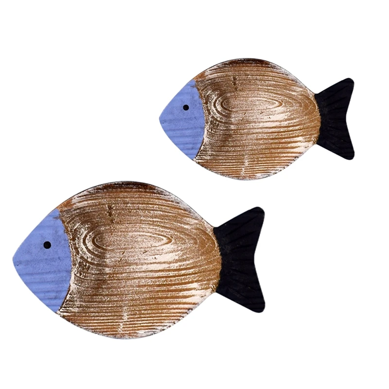 

Деревянная тарелка в форме рыбы, Настенный декор, подвесная деревянная скульптура ручной работы в средиземноморском стиле