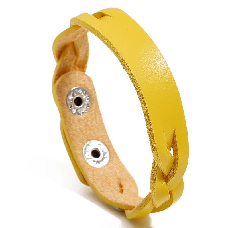 

Korean Version of Women's Luxury Woven Leather Accessories Simple All-match Colorful Student Charm Bracelet Girl Gift