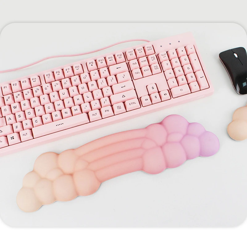 

Ergonomic Mouse Pad Keyboard Cloud Wrist Rest PU High Density Memory Foam with Non-Slip Base for Typing Pain Relief Keyboard Pad