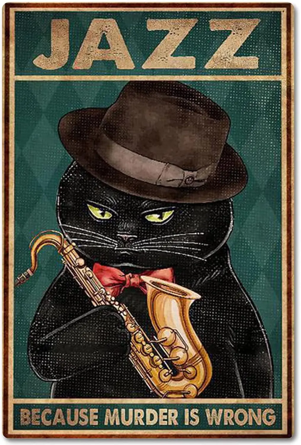 Музыкальный ретро-плакат Kanni Cat металлическая жестяная вывеска с изображением