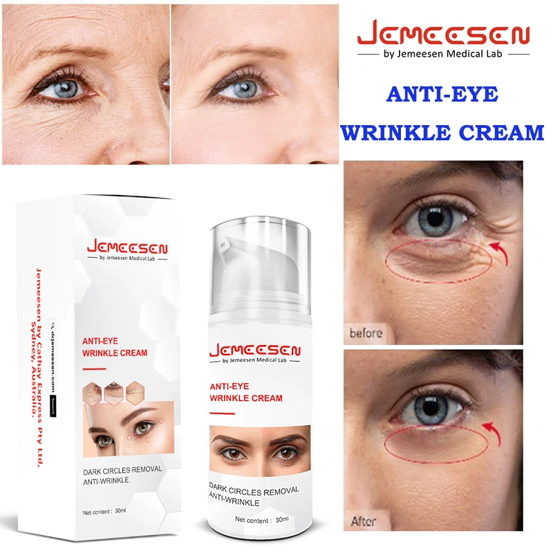 

Jemeesen Anti-Eye Wrinkle Cream Peptide Eye Bags Anti Wrinkle Hyaluronic Acid Cream Roller Massager Skin Care Beauty & Health