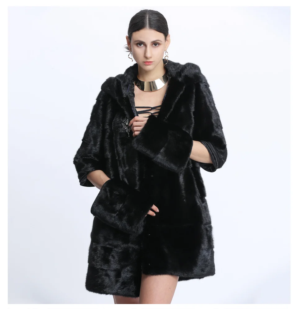 Winter natural fur coats women mink fur coat female real leather jackets women Oversize warm thick detachable long 2022 new enlarge