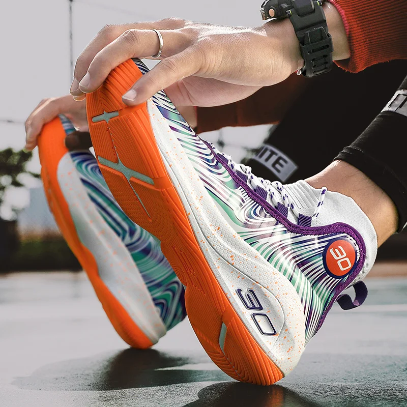 Men's Basketball Shoes Breathable Cushioning Non-Slip Wearable Sports Shoes Gym Training Athletic Basketball Sneakers for Women