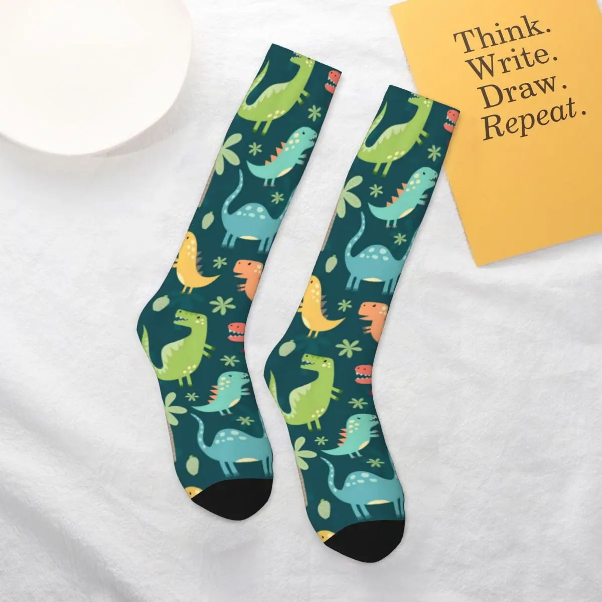 

Cute Dinosaurs Socks Tyrannosaurus Rex Dinosaur Capri Workout Comfortable Mid Stockings Large Chemical Fiber Style Youth Socks