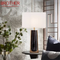 brother modern table lamp creative fashion marble desk led for home bedroom living room decorative light