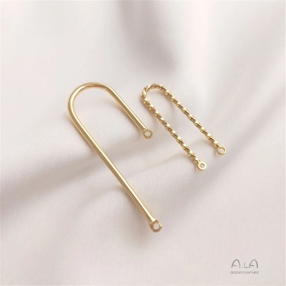 

14K Gold Filled Plated Diy accessories U shaped double hole connecting rod double hanging earring tassel pendant material