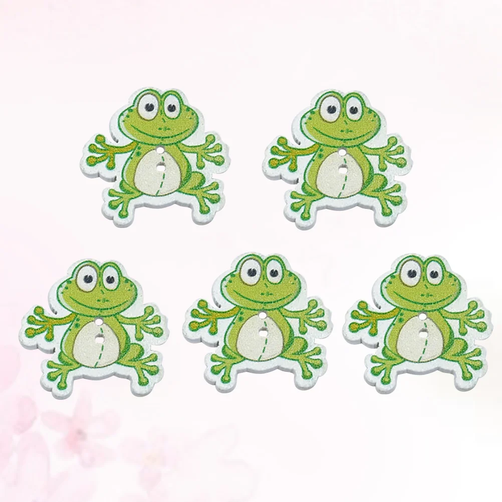 

50 Pcs Sewing Buttons Buttons Clothes Self Made Buttons Sewing Bamboo Two Holes Buttons Child Frogs Kids