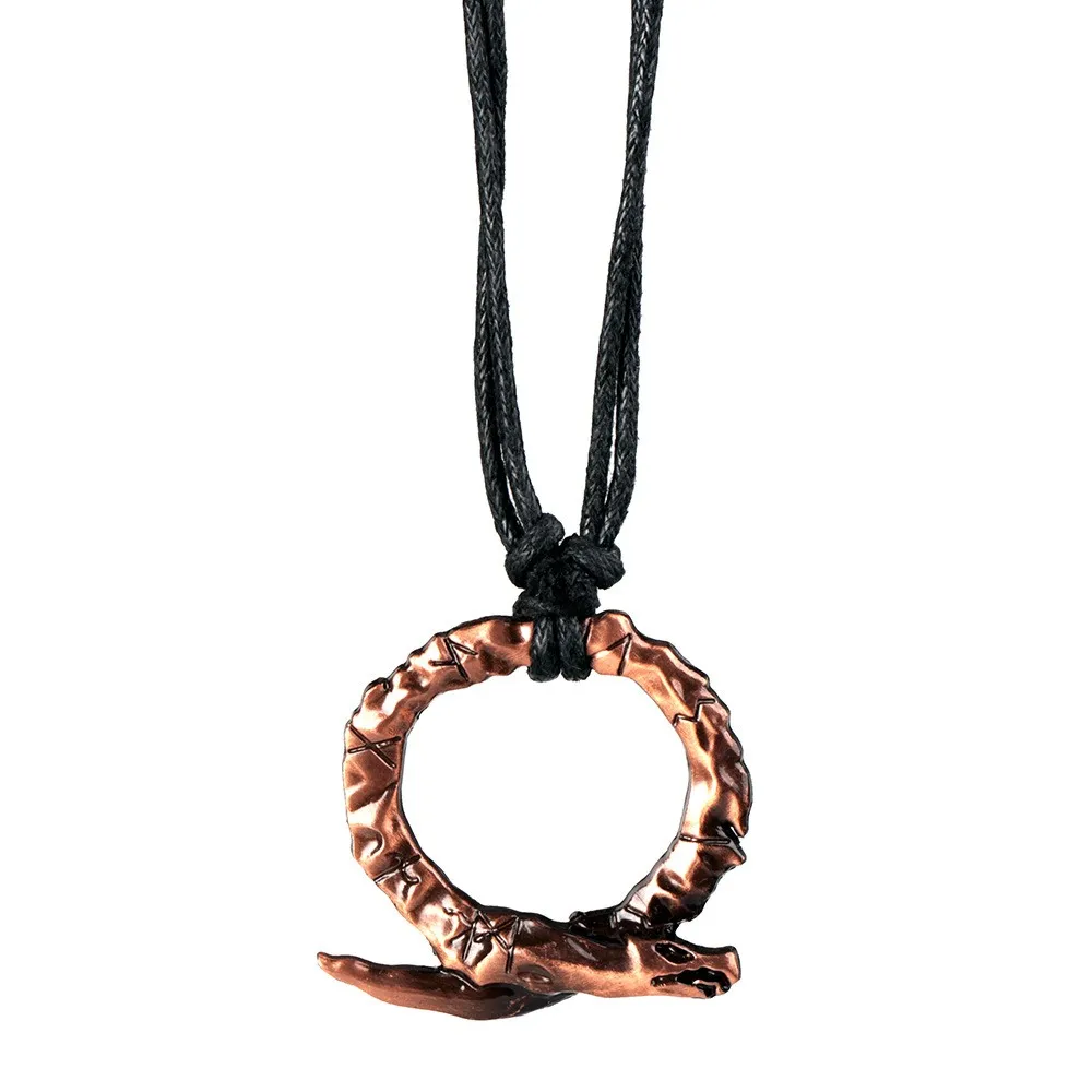 

God of War 4 Necklace Cosplay Kratos Symbol Amulet Pendants Alloy Vintage Leather Chain Necklace For Men Women Jewelry Gifts