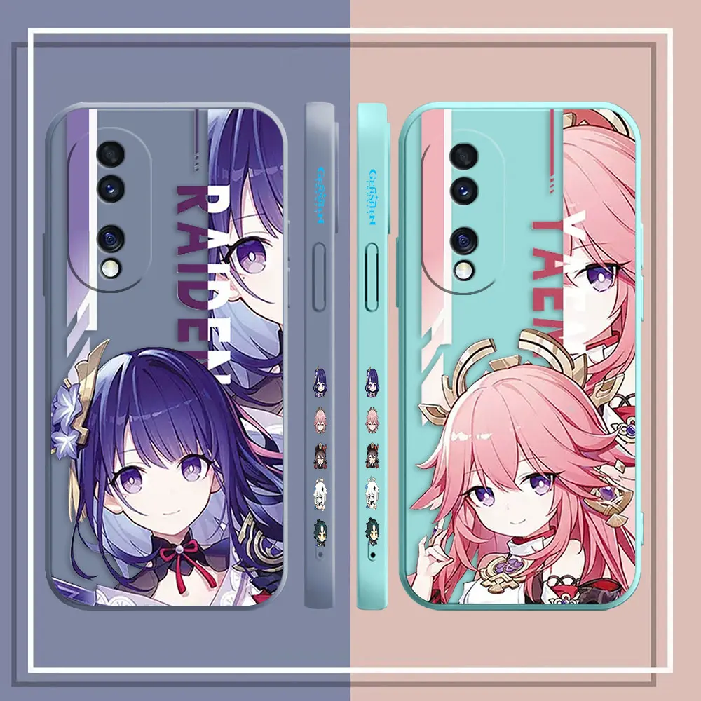 Hot Game Genshin Impact Liyue Phone Case For Honor 8X 9 10 20 30 30S 50 50 60 70 80 GT SE 5G PRO PLUS Colour Liquid Case Shell