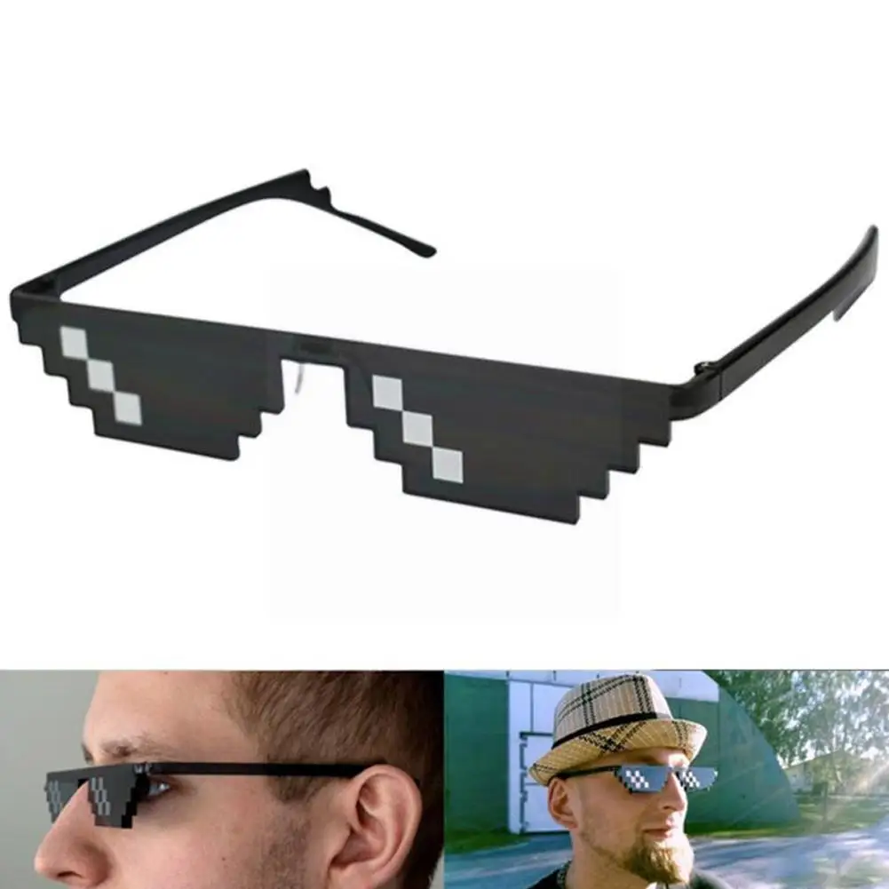 

Мозаичные солнцезащитные очки для розыгрышей, игрушечные очки для розыгрышей, для женщин и мужчин, черные очки, забавные мозаичные солнцеза...