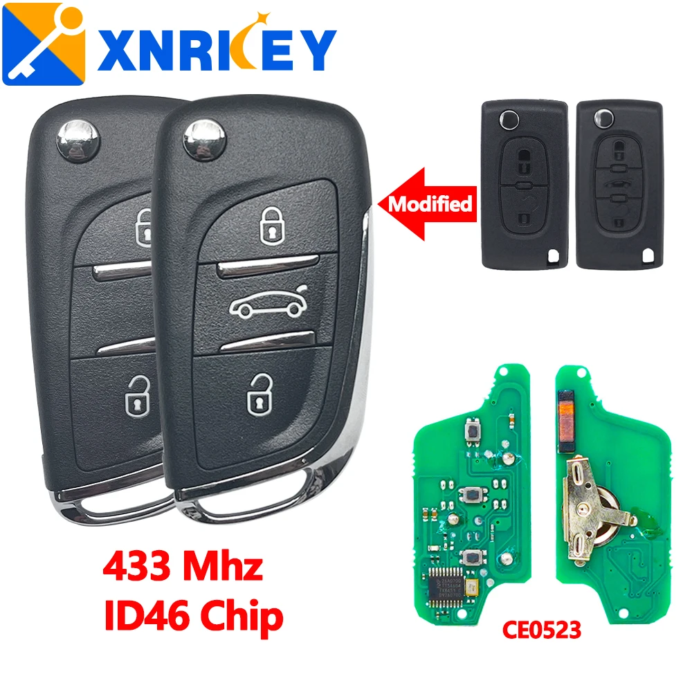 XRNKEY KEY модифицированный откидной дистанционный ключ автомобиля ASK/FSK 433 МГц ID46 для