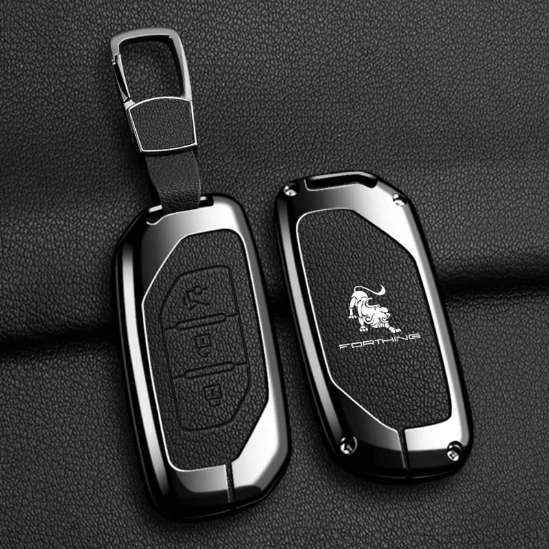 Чехол для ключей от автомобиля, брелок для ключей для Dongfeng Forthing Fengxing T5 EVO 2021, кожаный защитный держатель из цинкового сплава, аксессуары