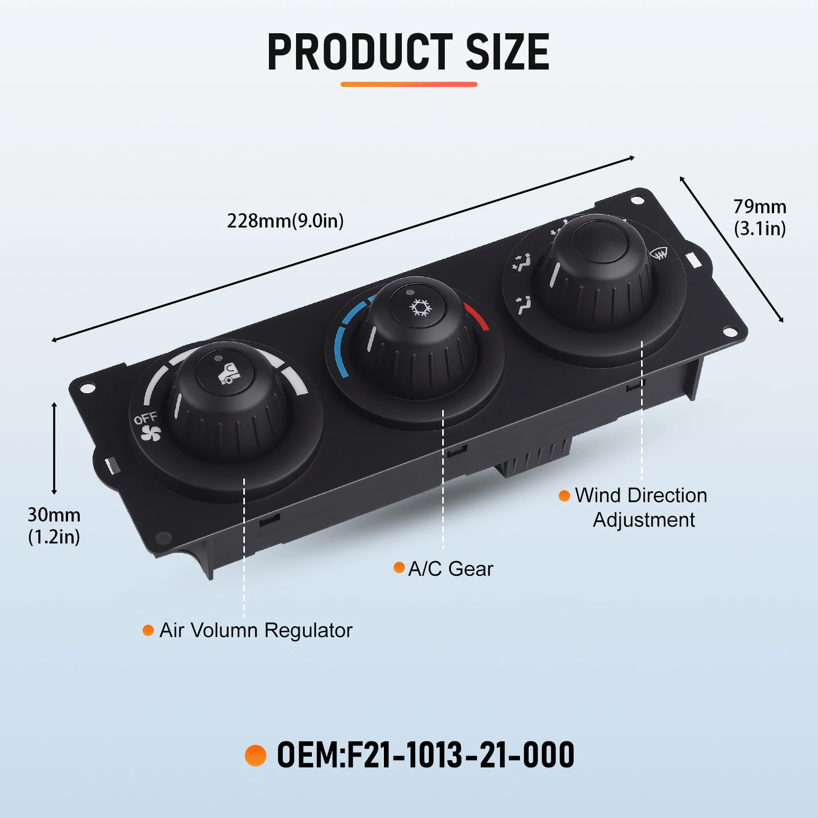 Фото Панель управления климат-контролем OEM F21-1013-21-000, F21101321000, модуль кондиционера для Kenworth T660 T600 T800 W900 №4
