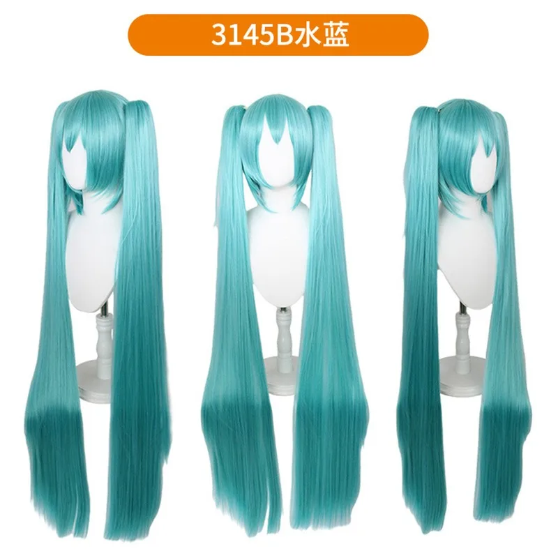 Фото Парик для косплея Aqua Blue Mikuuuu из термостойкого волокна, полный комплект, различные стили для женщин, для ролевых игр и сценических выступлений. №2