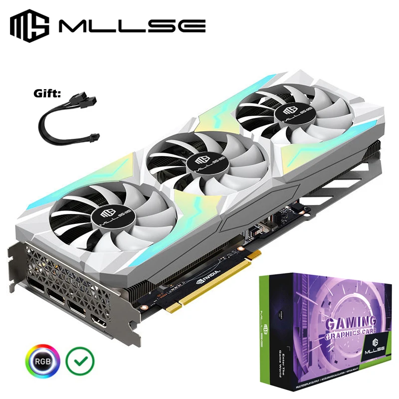 

MLLSE Placa De Video NVIDIA GeForce RTX 3070 8GB Graphics Card GDDR6 256-bit Advanced RGB Lighting Gamer GPU PCIe 4.0 x16