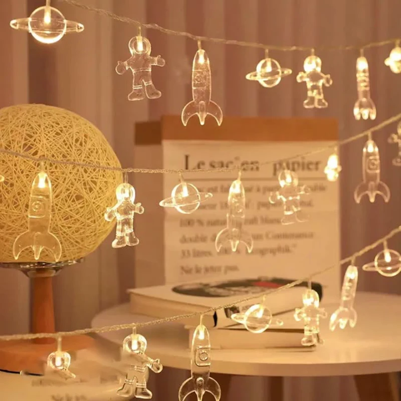 Astronaut Galaxy Space Panda Copper Wire LED String Light In