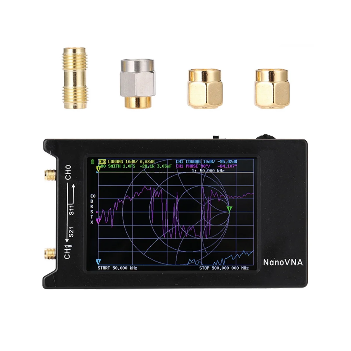 4-дюймовый ЖК-дисплей NanoVNA-H4 50KHz-1.5 ГГц экранный Векторный анализатор веб-сети