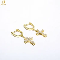 hip hop jewelry full diamond cross high quality earrings 3a zircon inlaid fashion earrings