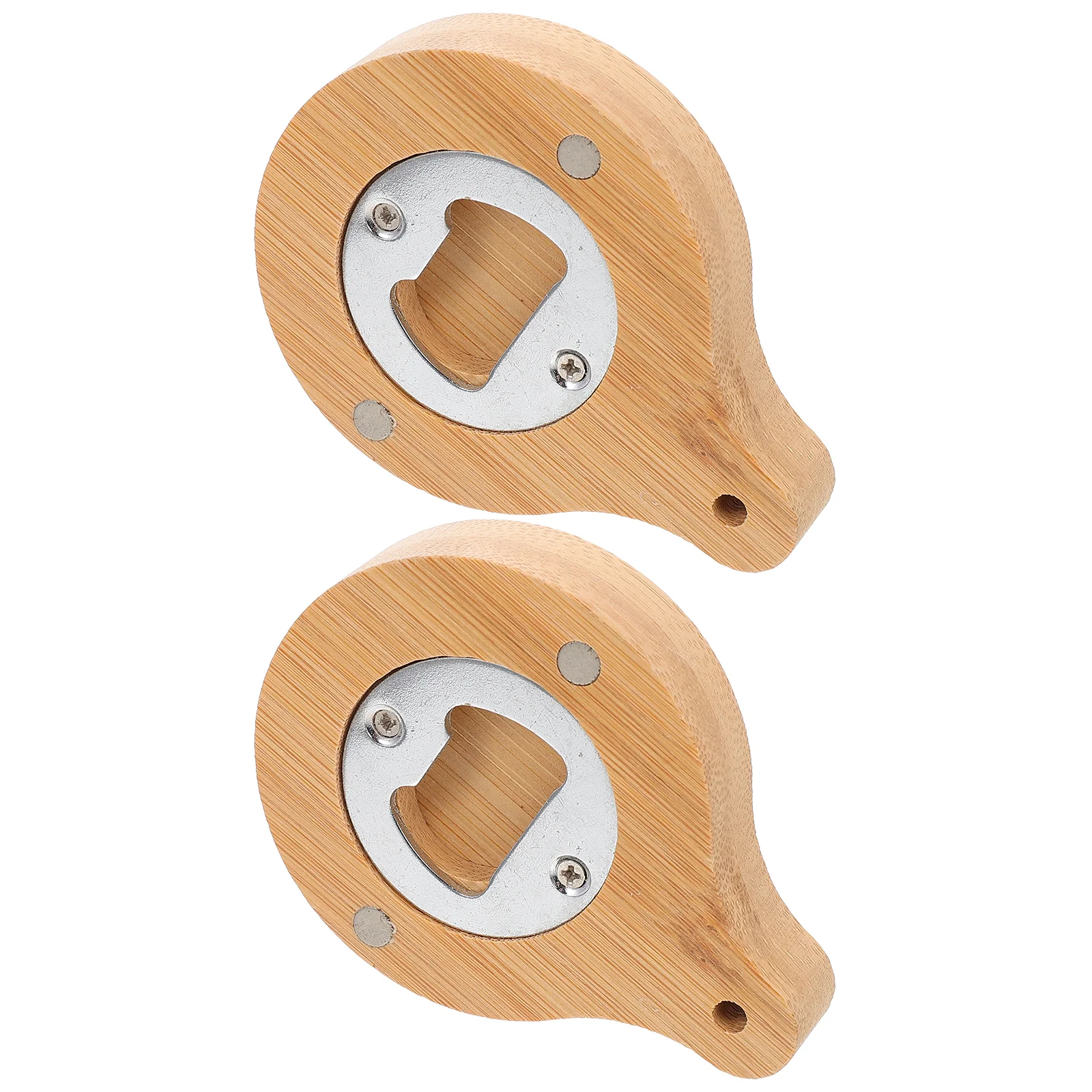

2Pcs Can Opener Manual Wooden Fridge Decor Fridge Mount Bottle Opener Bottle Opener Dual-use Fridge Magnet for Bar Hotel Kitchen