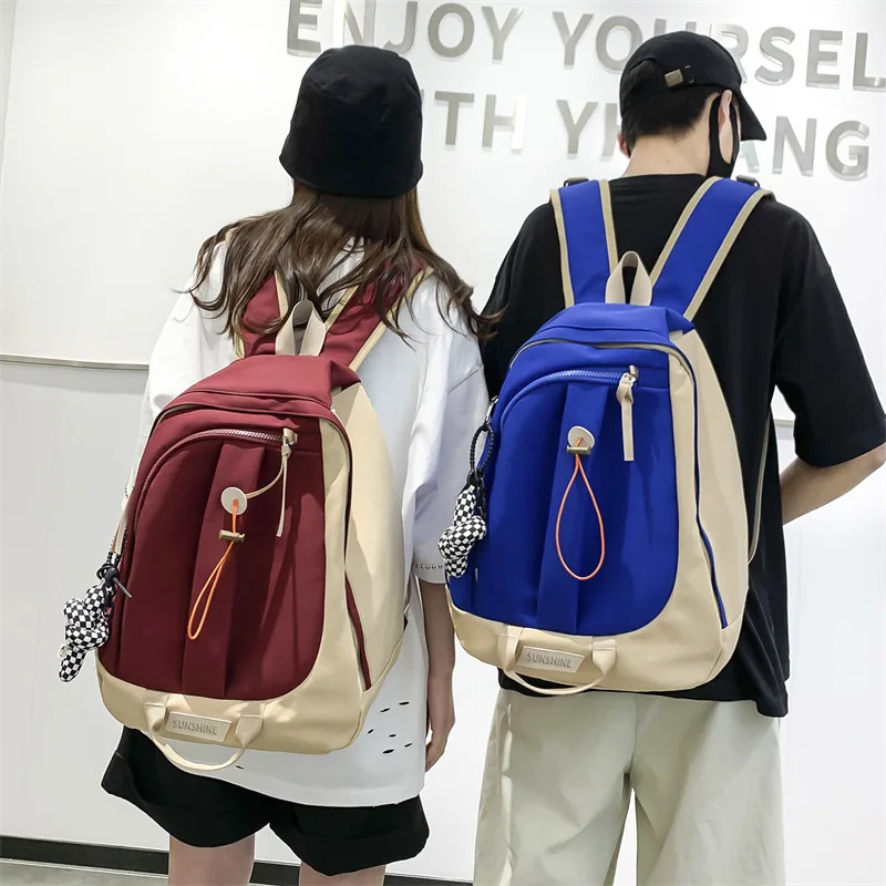 

Trendy Backpack Men's Large-capacity Travel Backpack Leisure Junior High School Female College Student Schoolbag