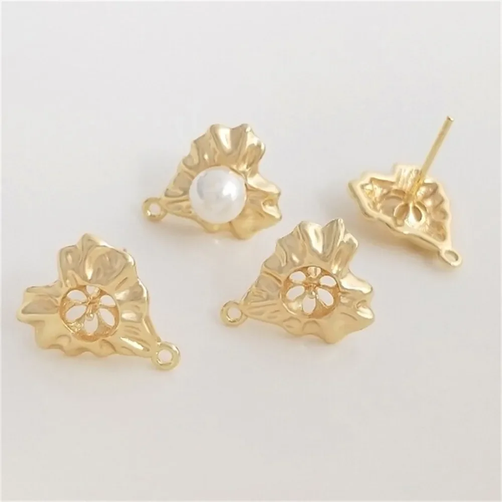 14-каратное медное золото кружево персиковое сердце держатель для бусин с