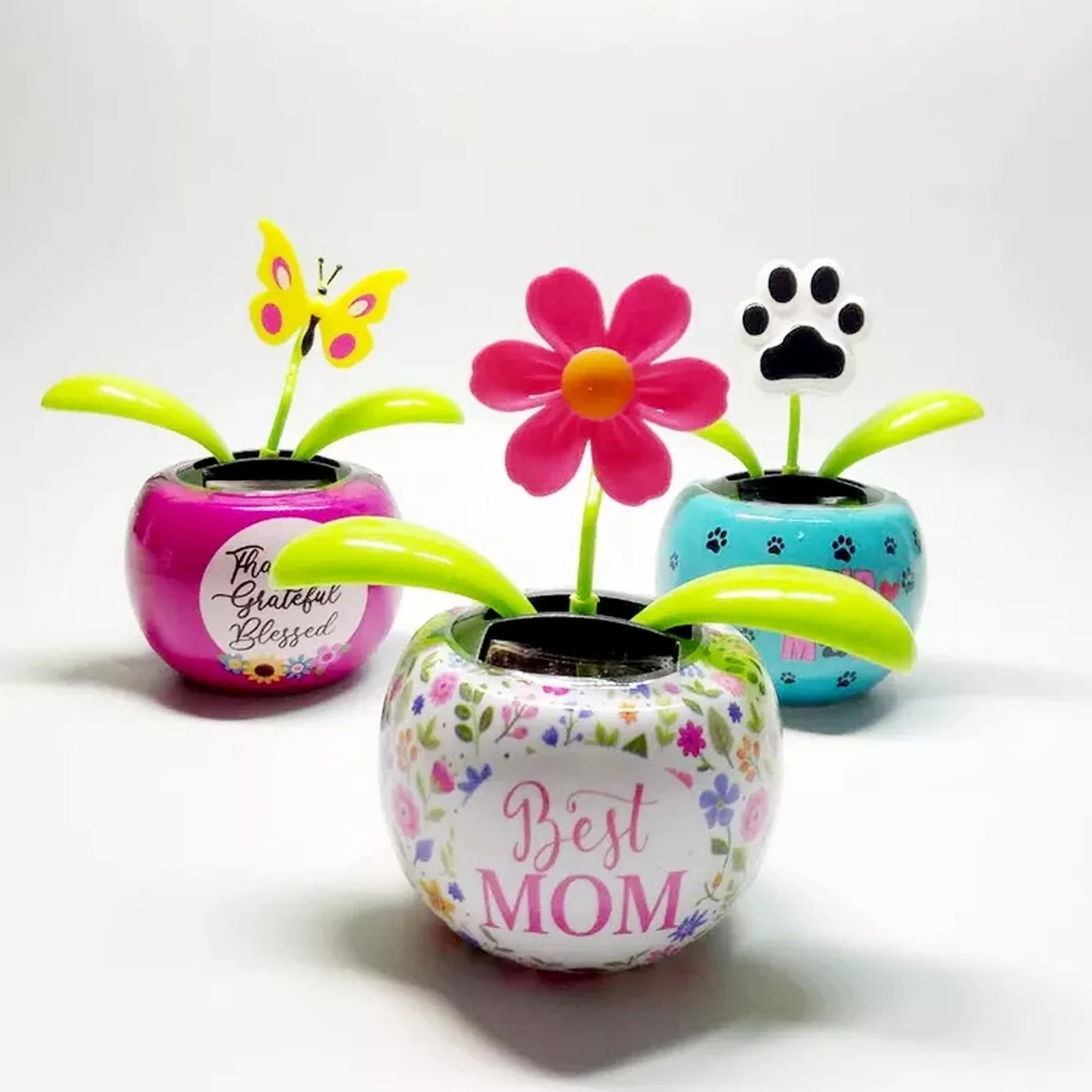 

Цветочный автомобиль на солнечной батарее, украшение для интерьера автомобиля, украшение для дома, танцевальный качели, раскладной горшок, ...