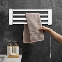aluminum alloy folding white electric heating towel rack constant temperature rack intelligent disinfection bathroom drying rack