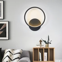 round modern wall lamp led square sconces light for bedroom study aisle staircase living room bathroom ring light fixture