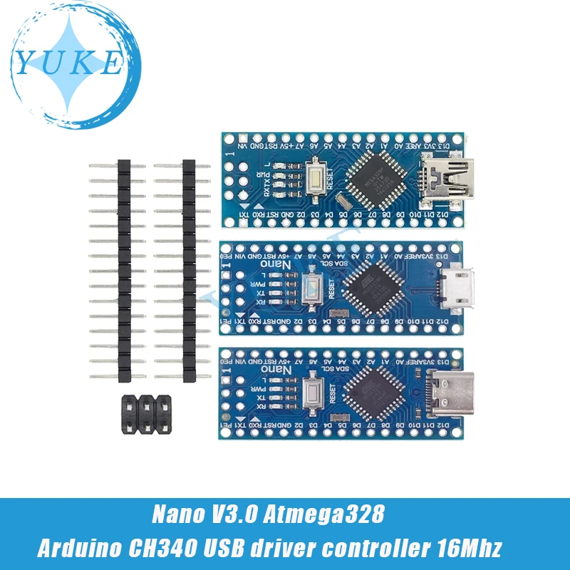 

Мини/Type-C/Micro USB Nano 3,0 с Загрузчиком совместимый контроллер Nano для arduino CH340 USB драйвер 16 МГц ATMEGA328P