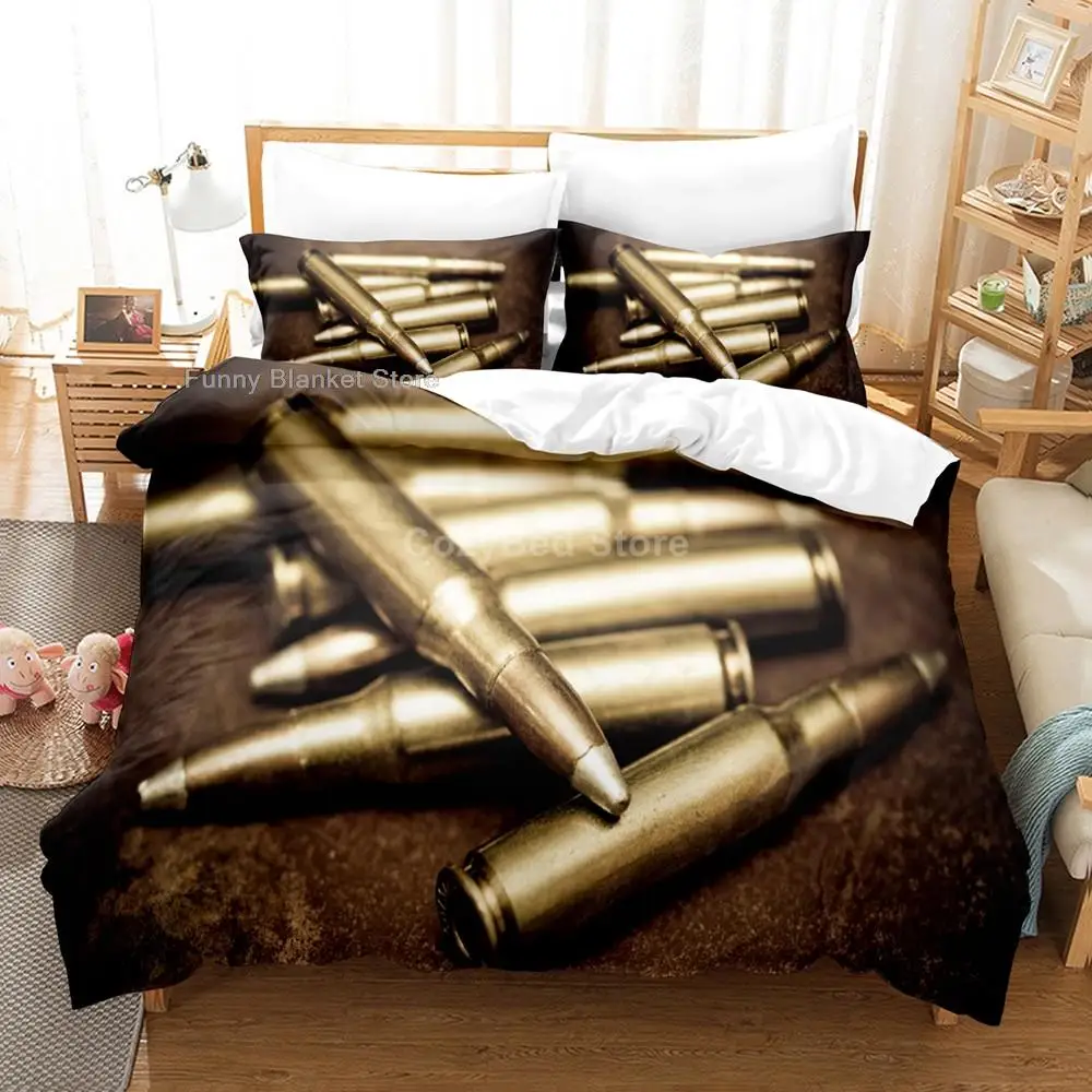 

Gun Bullet Bedding Set Cool Adult 3d Duvet Cover Sets Comforter Bed Linen Twin Queen King Single Size Fashion Luxury Arms