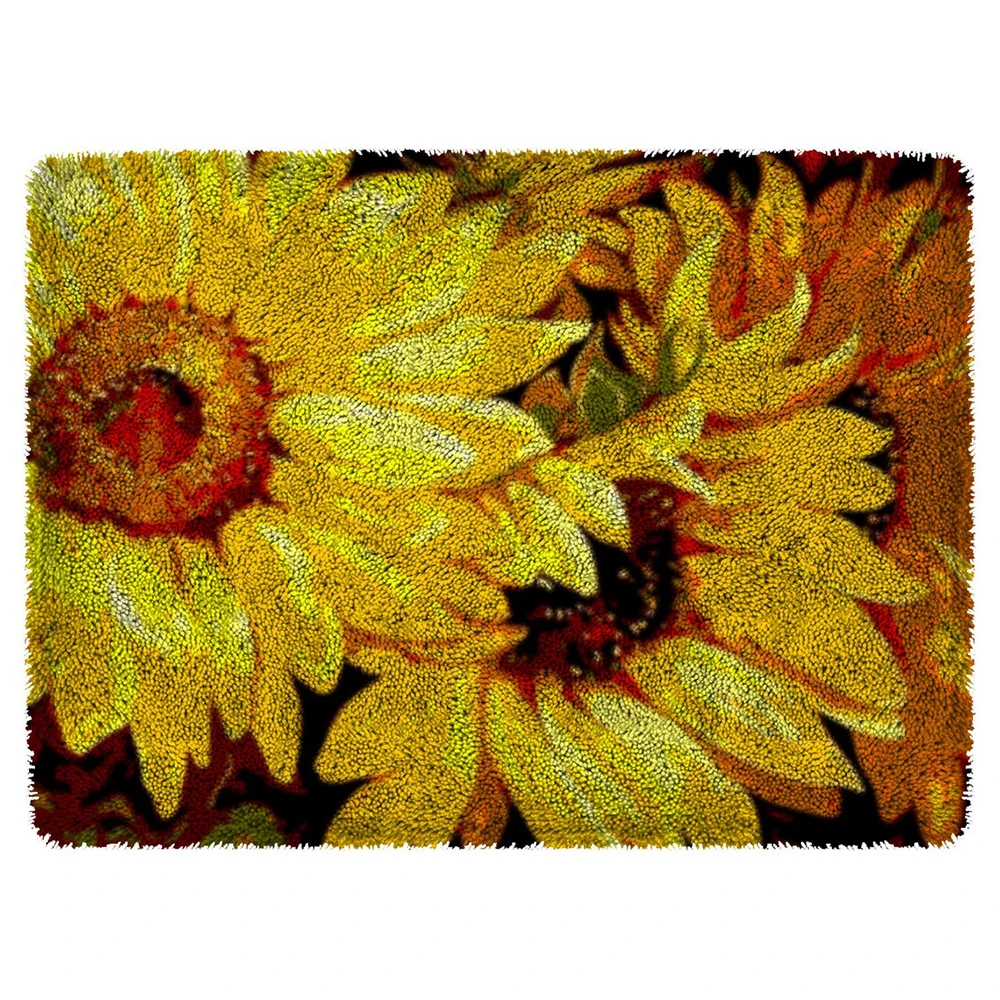 

Hobby crafts Latch hook rug kits with Pre-Printed Pattern Sunflowers Tapestry Embroidery Plastic canvas Handcrafts diy bag