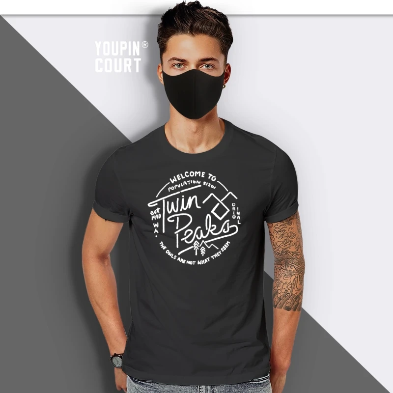 

Men High Quality Custom Printed Tops Hipster Tees Twin Peaks Welcome To Twin Peaks Adult T-shirt