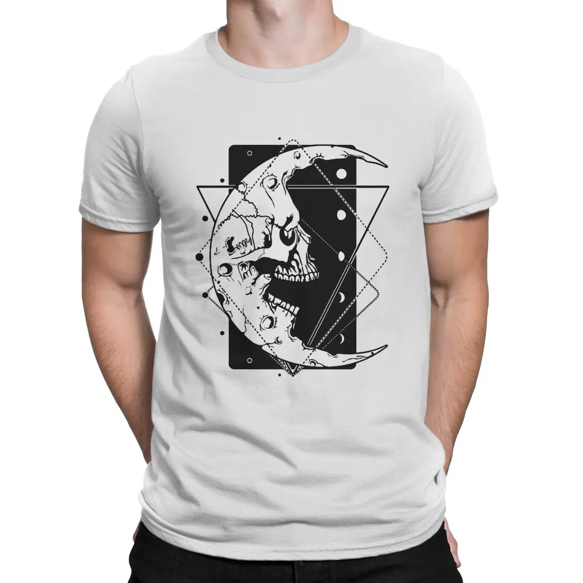 

MOON T-Shirt for Men Skull Panic Terrorist Leisure 100% Cotton Tee Shirt Round Collar Short Sleeve T Shirts Original Clothes