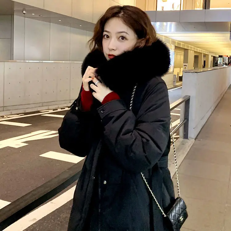 Women 2023 New Winter Korean Vintage Hooded White Duck Downr Jackets Fashion Casual Female Long Sleeve Coats Outwear C64