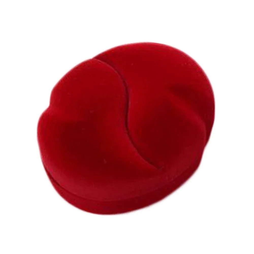 

Red Heart-Shaped Velvet Proposal Couple Ring Box Wedding Ring Box Bridal Earrings Jewelry Box