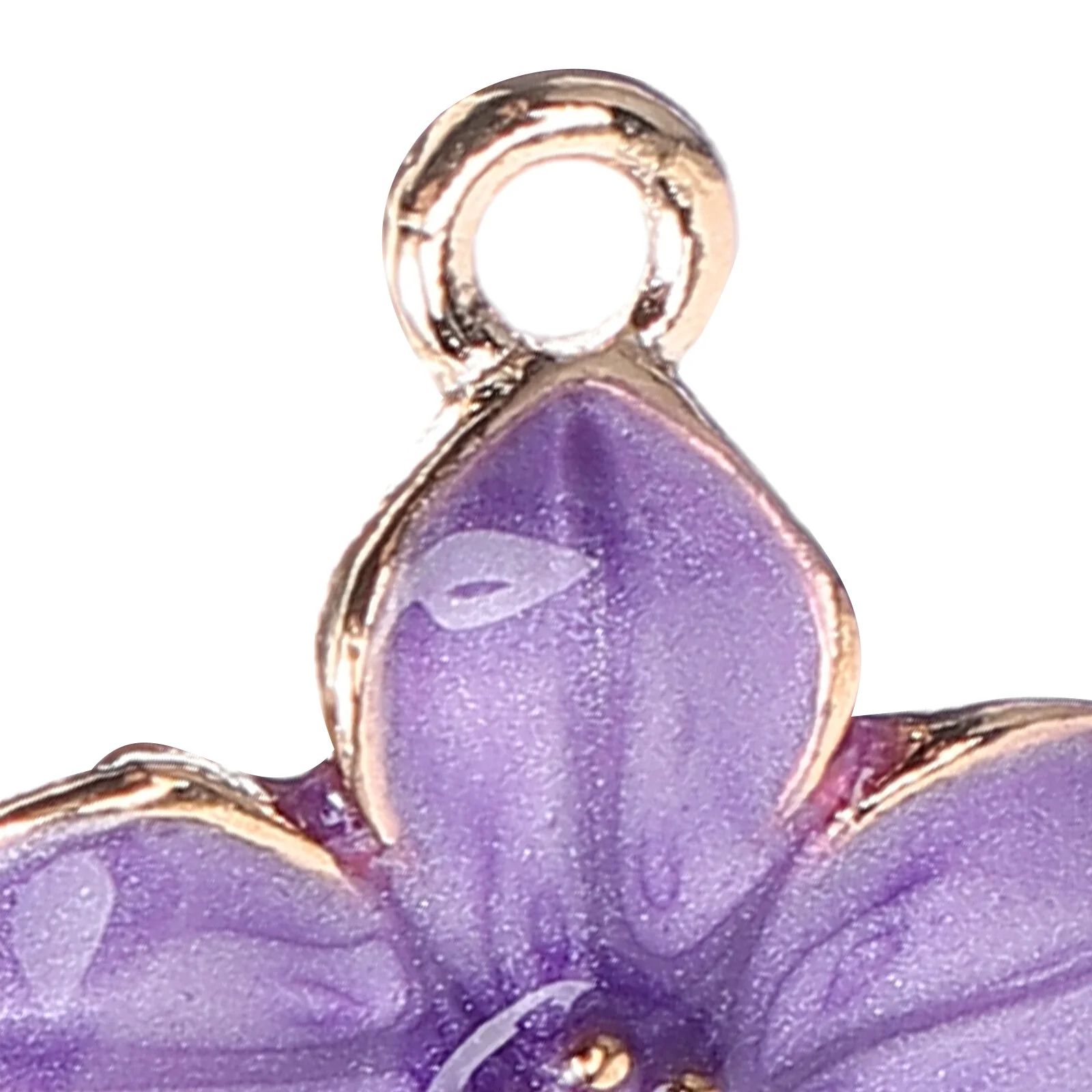 50 Pcs Dainty Jewelry Hanging Flowers Pendant DIY Decoration Accessory Craft Necklace Charm Purple Alloy Decors Decorative