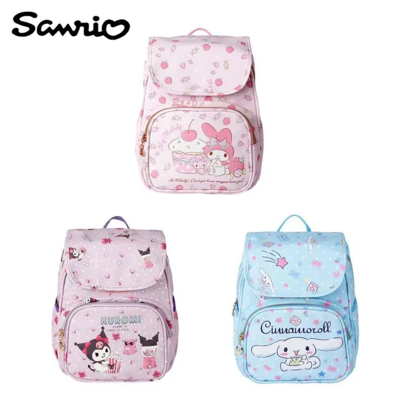 

Новый Рюкзак Hello Kitty Kuromi Cinnamoroll Sanrio из аниме периферийный мультфильм милый рюкзак с откидной крышкой креативный кавайный Водонепроницаемый Школьный рюкзак подарок