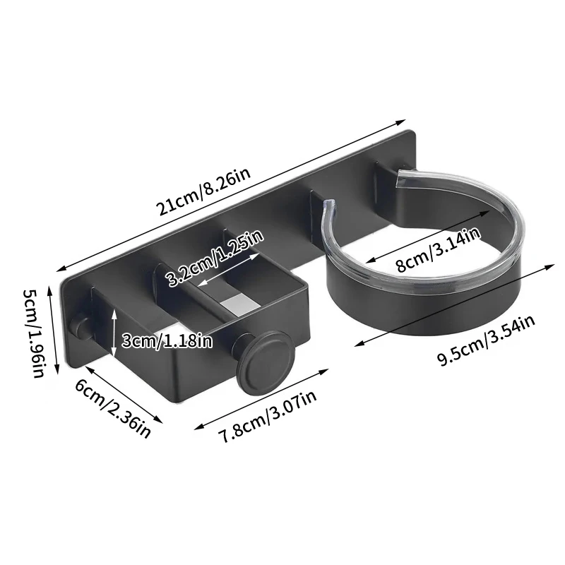 Настенный кронштейн для фена без отверстий стеллаж хранения в ванной