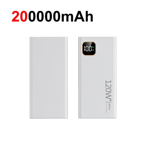 ONEPLUS 200000 мАч Power Bank 120 Вт сверхбыстрая зарядка портативное зарядное устройство большой емкости с цифровым дисплеем для iPhone Samsung
