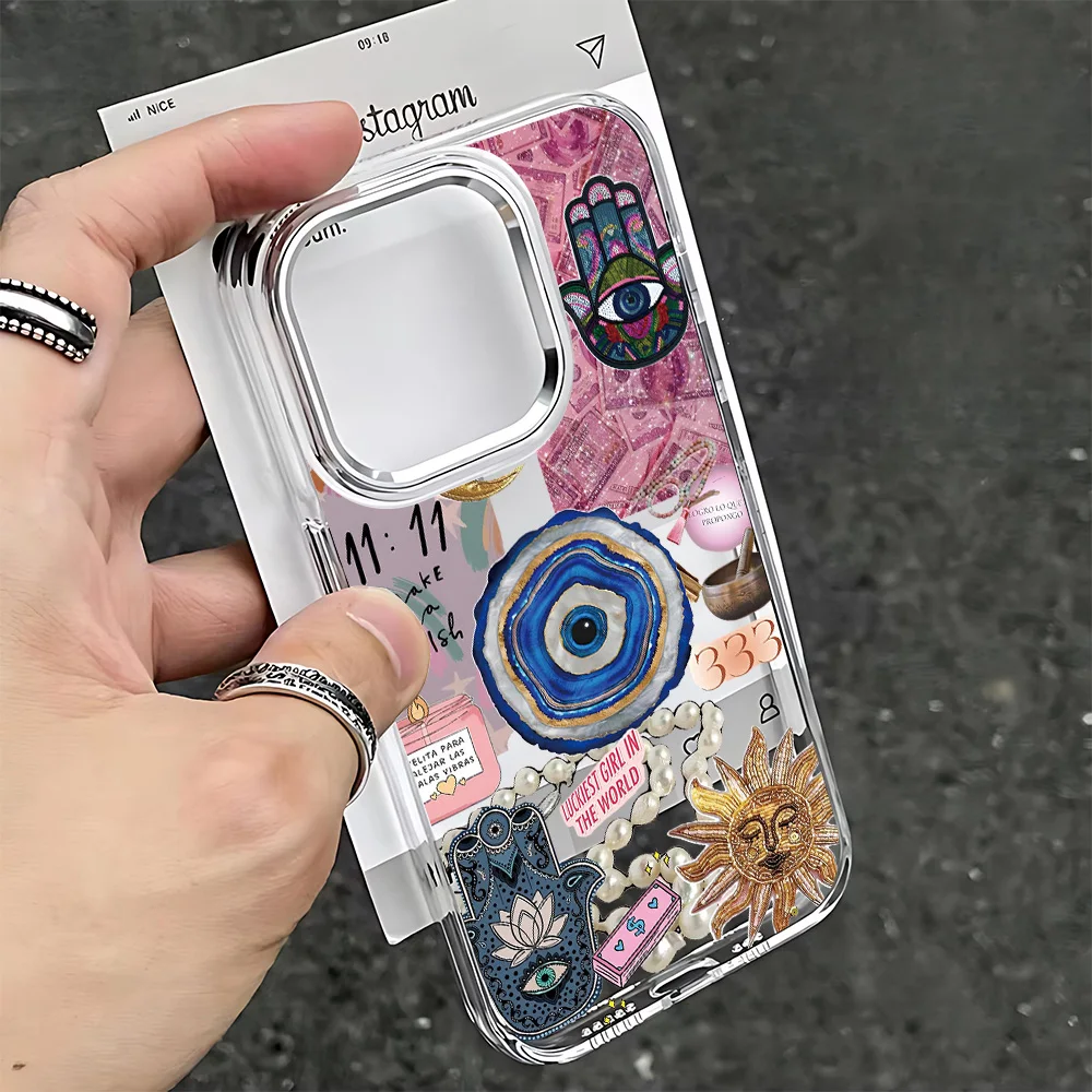 Фото Модный коллаж Y2K Design Чехол для телефона для iPhone 17 16e 16 15 14 13 12 11 mini Pro Max X XR XSMAX 8 7 Air Plus Прозрачный мягкий чехол №2