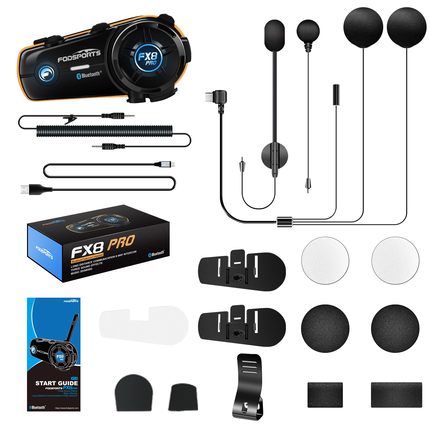 

Bluetooth-гарнитура Fodsports FX8 Pro для мотоциклетного шлема,мотогарнитура,Версия 2.1,Fodsports APP