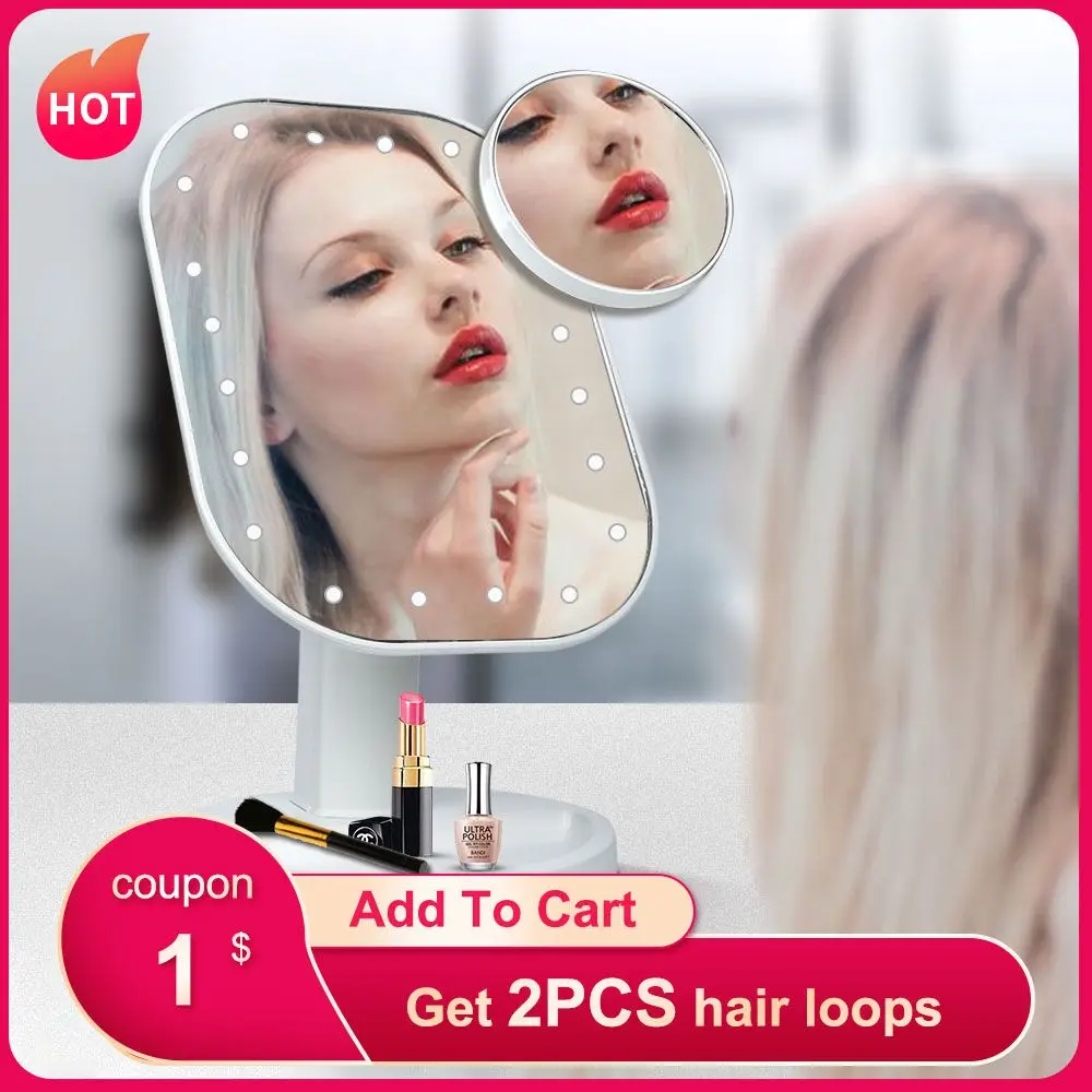 Зеркало для макияжа со светодиодный Ной подсветкой многофункциональное