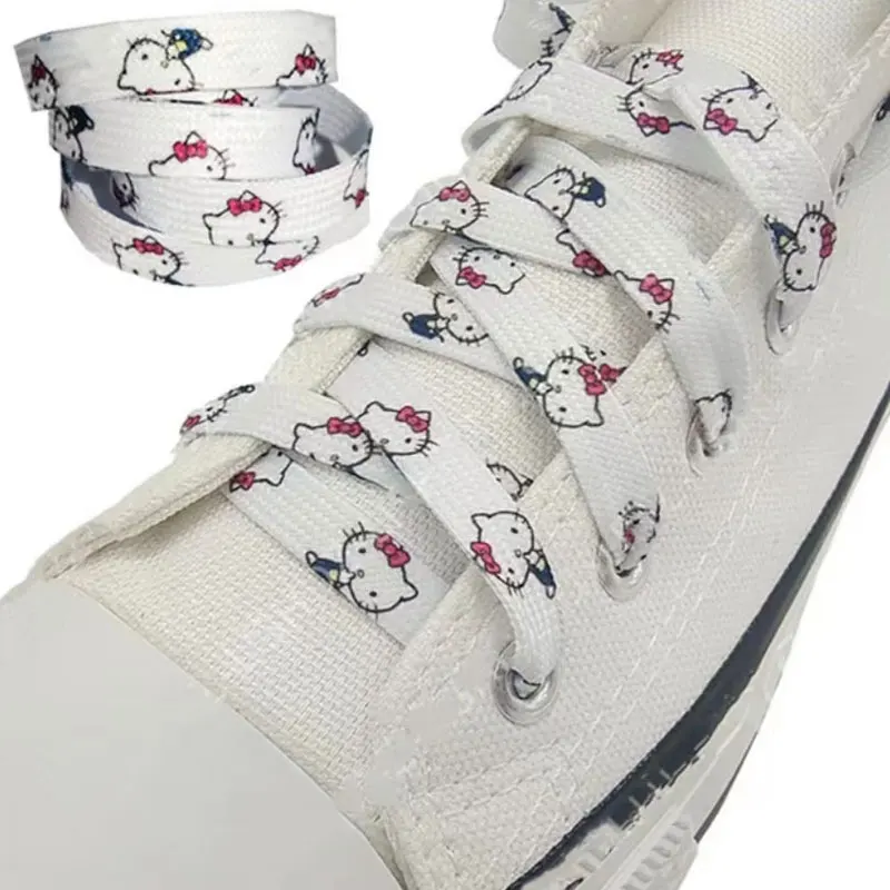 

120-160Cm Sanrio Hello Kitty Shoelaces Flat Shoe Laces Accessories Kuromi My Melody Anime Cartoon Canvas Shoe Aj1 Af1 Shoelaces