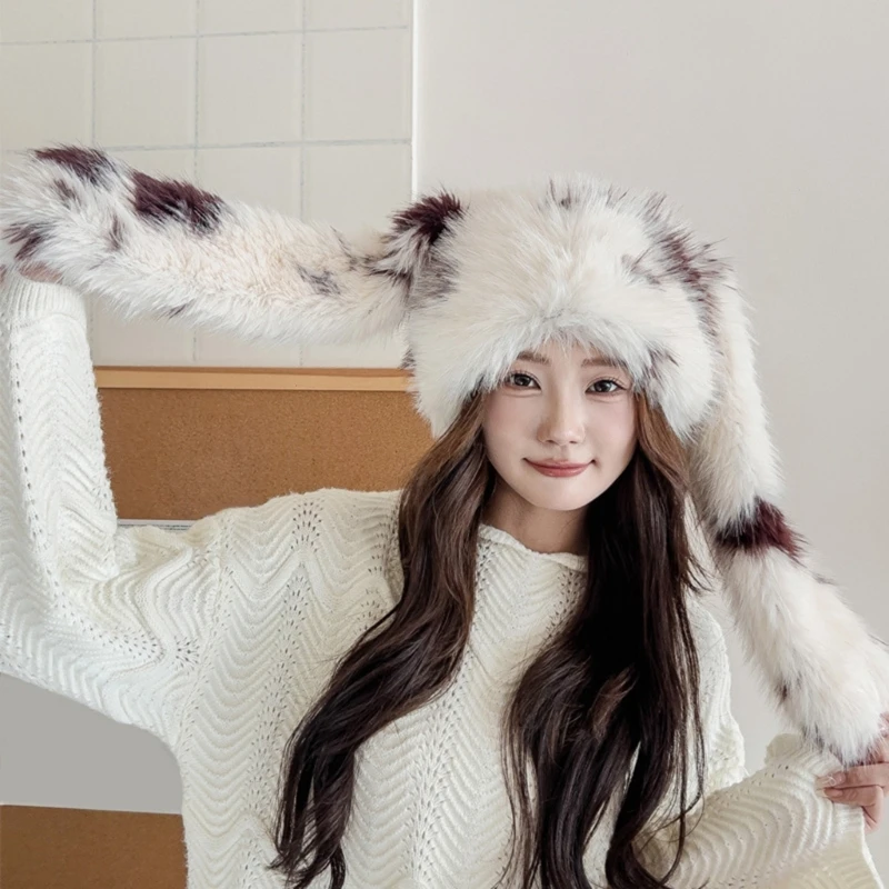 MXMB зимняя теплая шапка с кроличьими ушками плюшевые шапочки для активного отдыха
